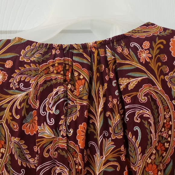 Soft, Slinky, pull over, purple, orange, paisley print tunic blouse 3X, NWT - Picture 14 of 14